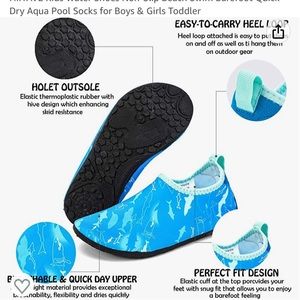 Hiitave blue shark swim shoes size 3.5